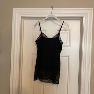 White House Black Market Black Lace Camisole Medium NWT